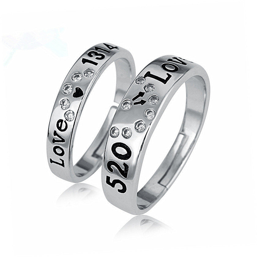 Men And Women's Creative Silver Diamond Rings