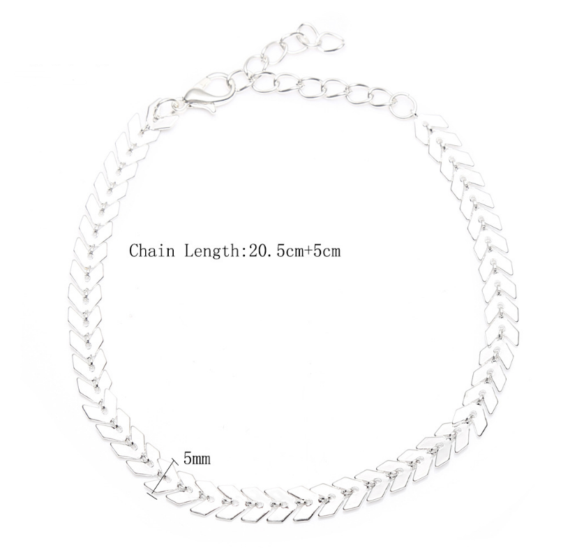 Aircraft chain fishbone anklet