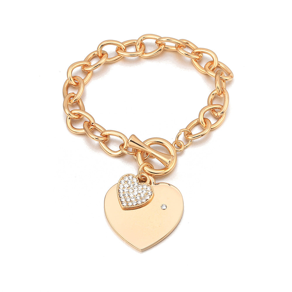 Peach Heart Diamond Bracelet