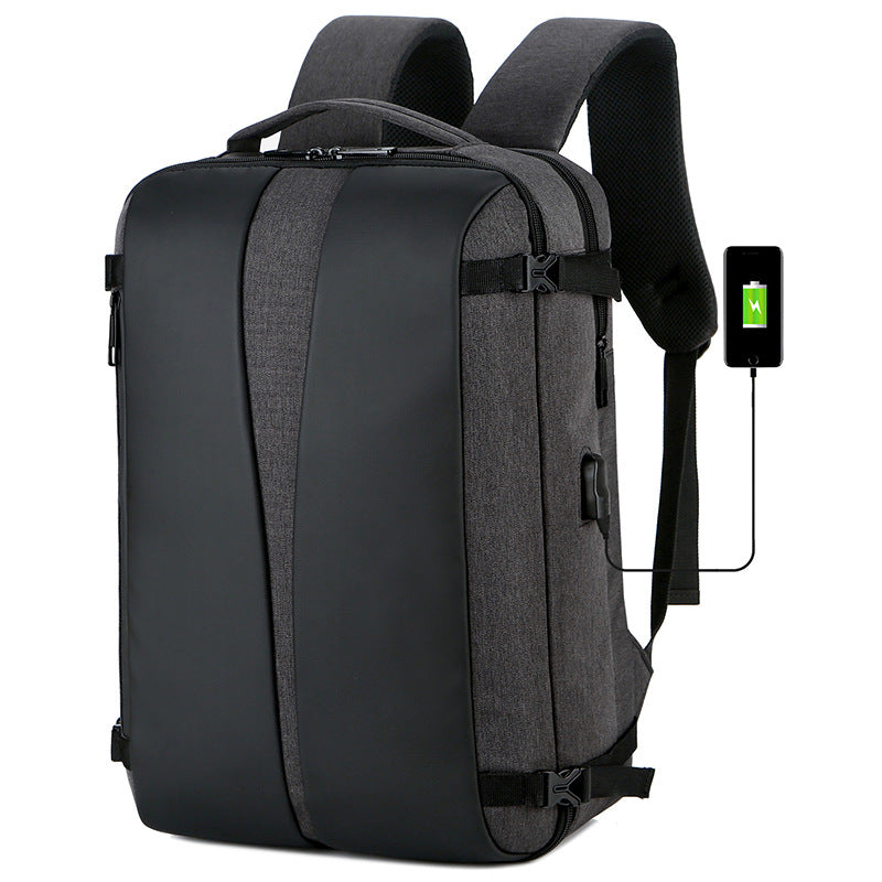 Men's Backpack Oxford Cloth Backpack USB Waterproof Travel Bag