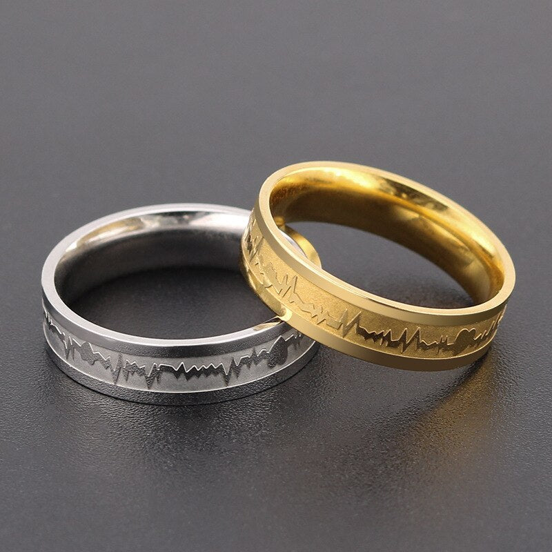 European and American fashion stainless steel couple rings