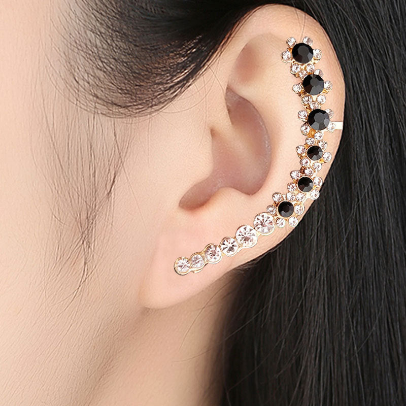 Women's Diamond Stud Earrings Fashion Sweet Snowflake Ear Cuffs