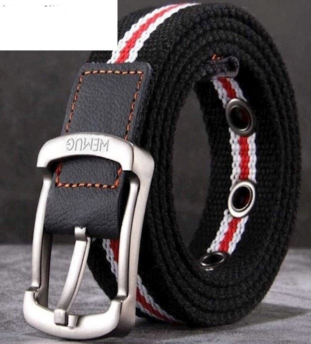 Men's Canvas Work Belt Labor Insurance Pin Buckle Belt