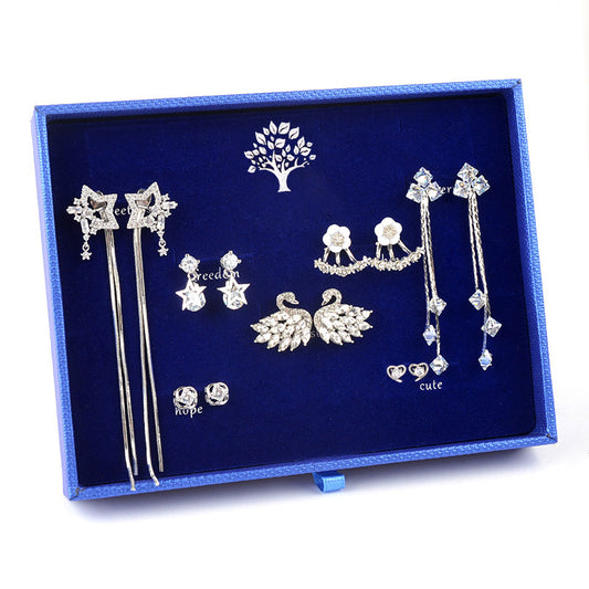 Long Tassel Bow One Week Earring Set