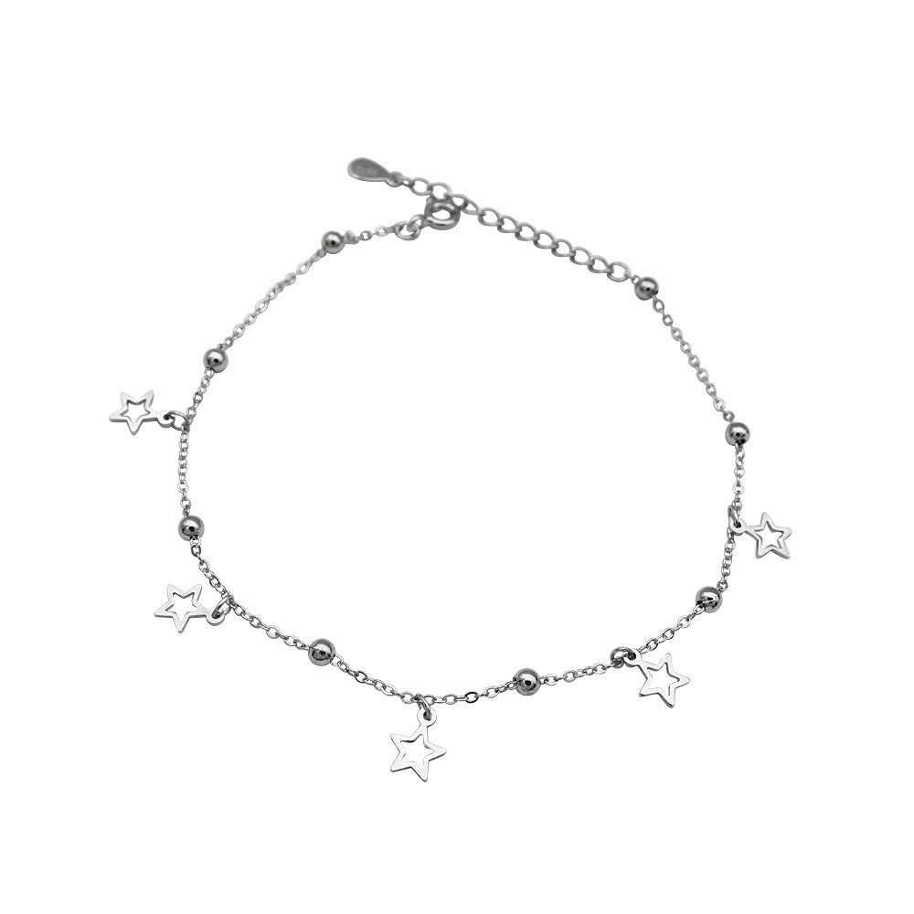 Women's Round Beads Five-pointed Star Anklet