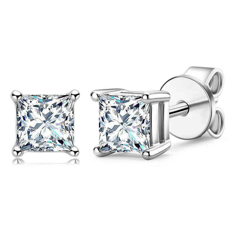 0.5 Carat Moissanite Earrings Simple Sterling Silver