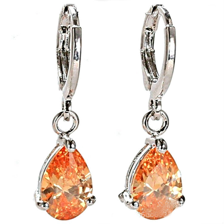 European And American Fashion Inlaid Zircon Earrings