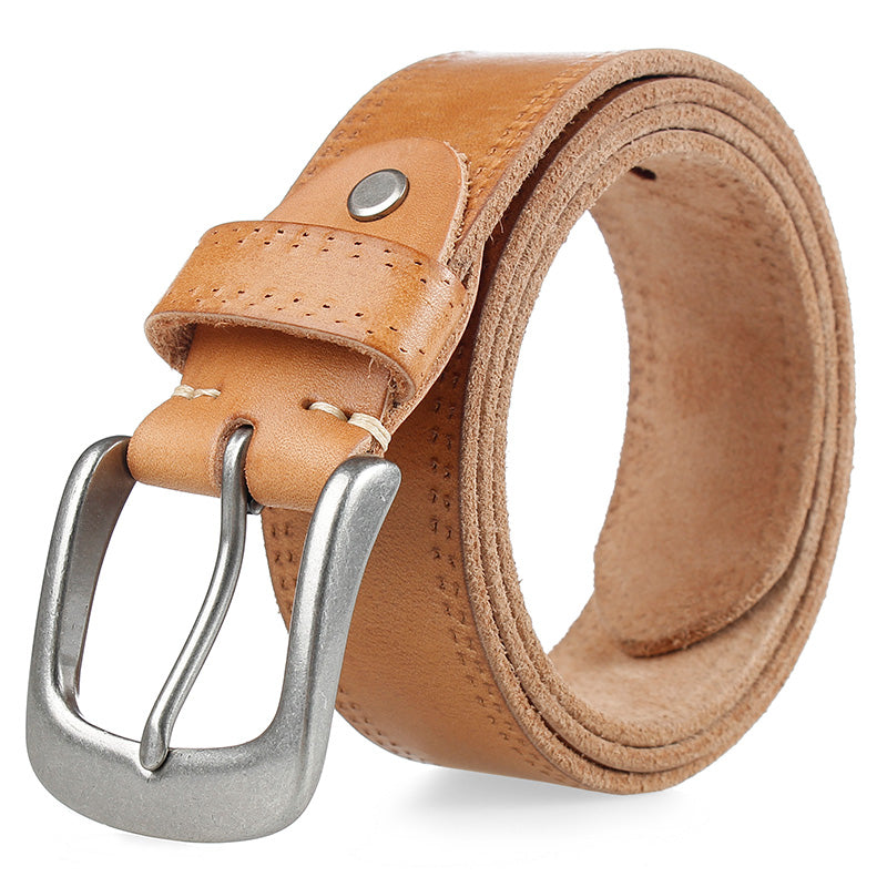 Men's And Women's High-quality Vegetable Tanned Top Layer Cowhide Alloy Pin Buckle Belt