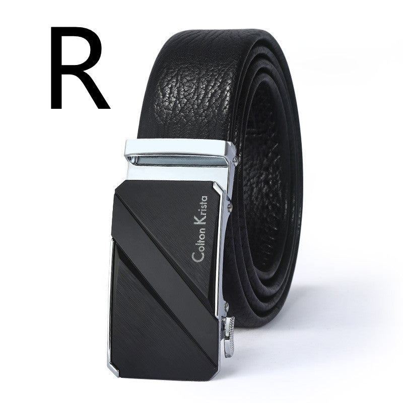 Men's New Leather Belt With Automatic Buckle