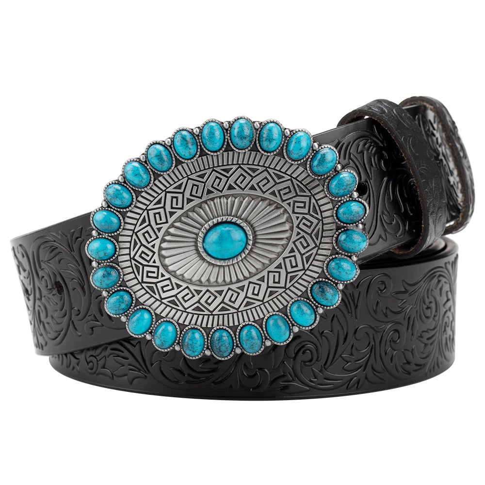 Embossed Women's Decorative Belt European And American Style Retro