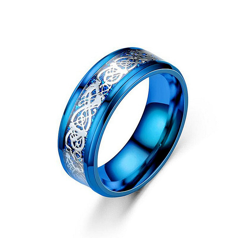 Dragon Pattern Rings Men Stainless Steel Ring