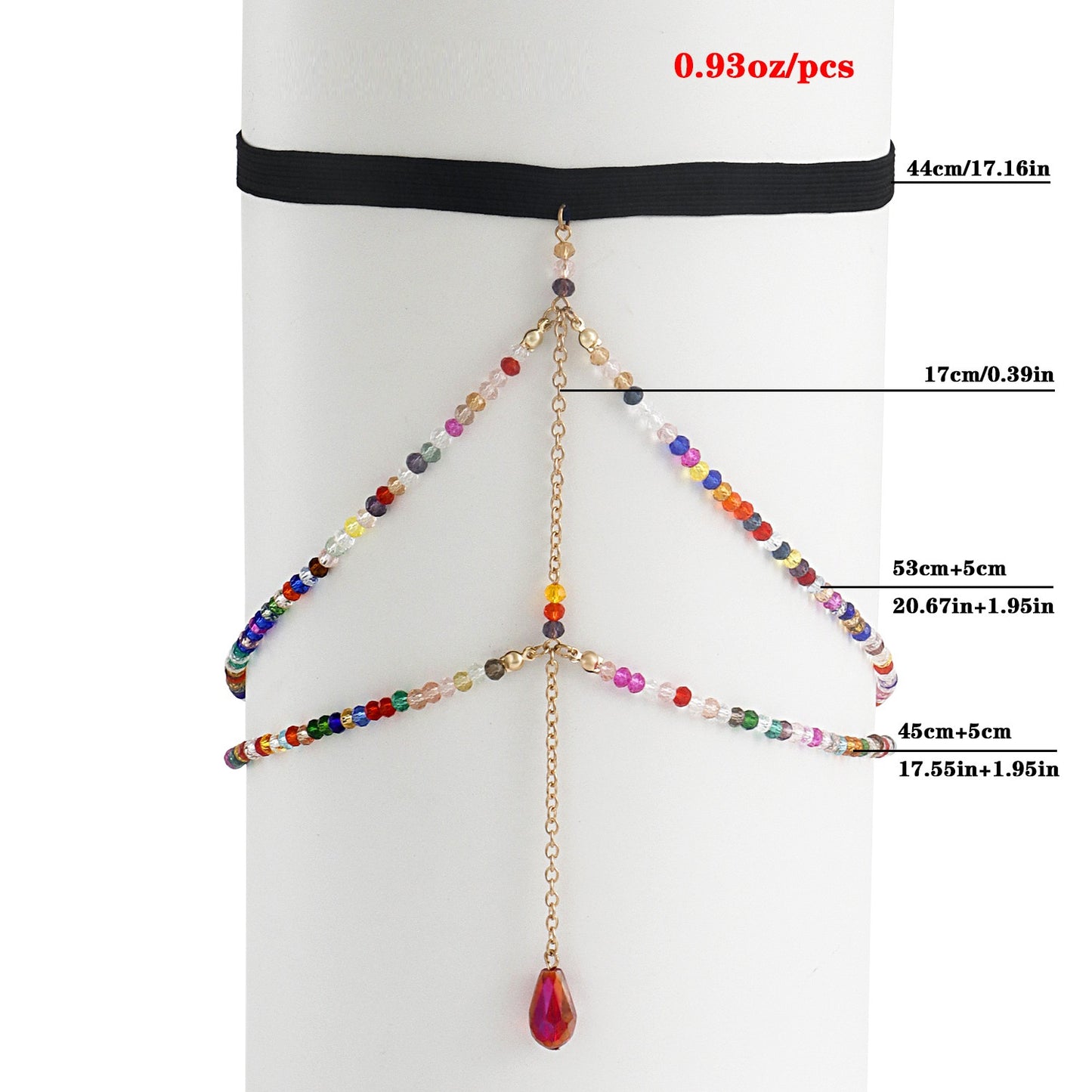 Thigh Ring Colorful Crystal Beads Casual Body Chain