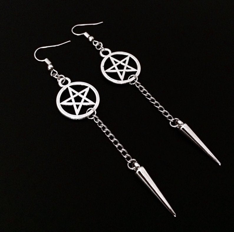 Five-pointed star awl earrings