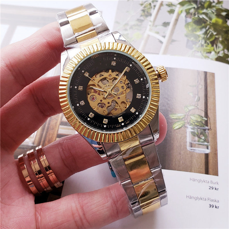 Fashion casual men's hollow mechanical watch