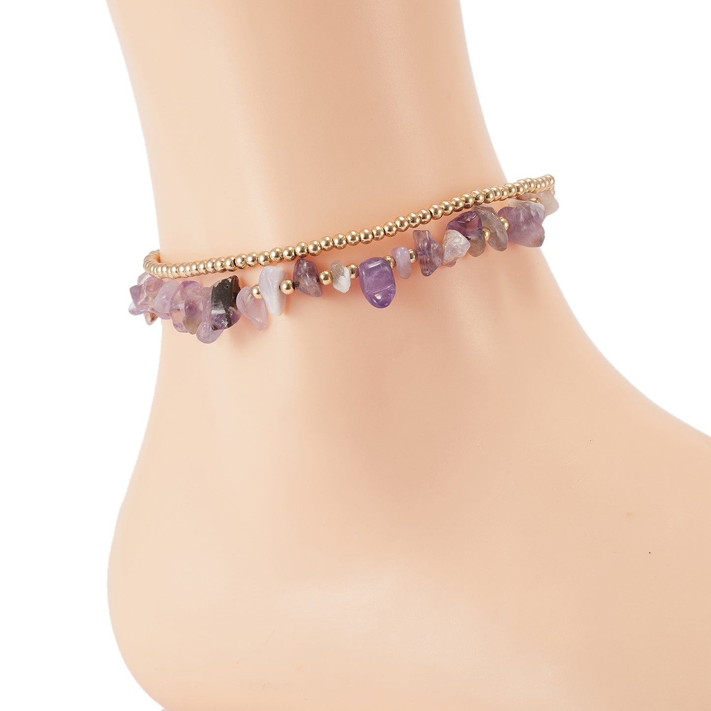 Bells Hand-woven Natural Gravel Beaded Anklet Women