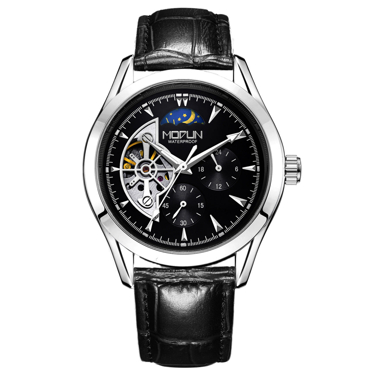 Six-pin three-eye automatic mechanical watch