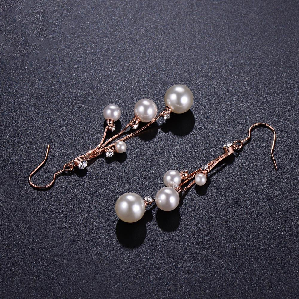 Pearl Earrings Rhinestone Ear Hook