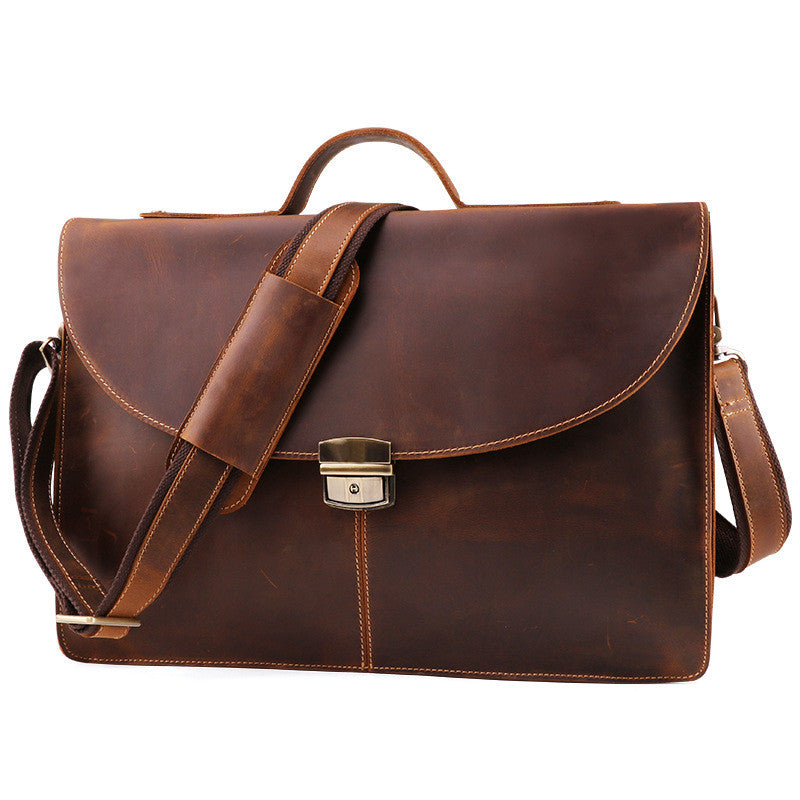 New Casual Retro Leather Cross Section Men's Bag