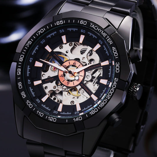 Swiss Men's Fashion Leisure Electroplating Tungsten Steel Automatic Mechanical Watches