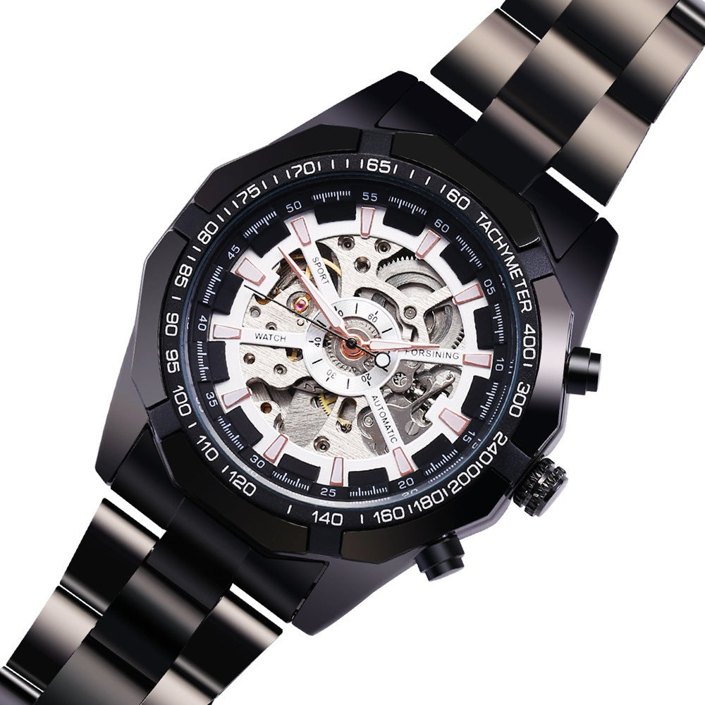 Swiss Men's Fashion Leisure Electroplating Tungsten Steel Automatic Mechanical Watches