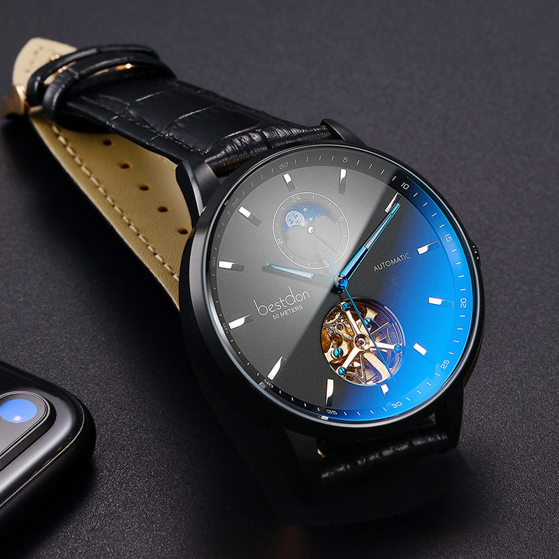 Hollow men's mechanical watch