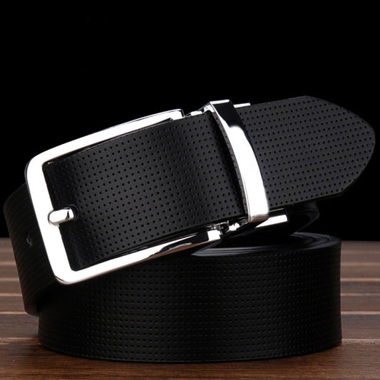 Men's simple retro rotating buckle belt