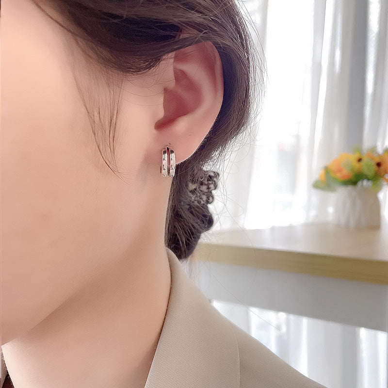 Geometric Hollow Ear Buckle European And American Ins Cold Wind Design Earrings