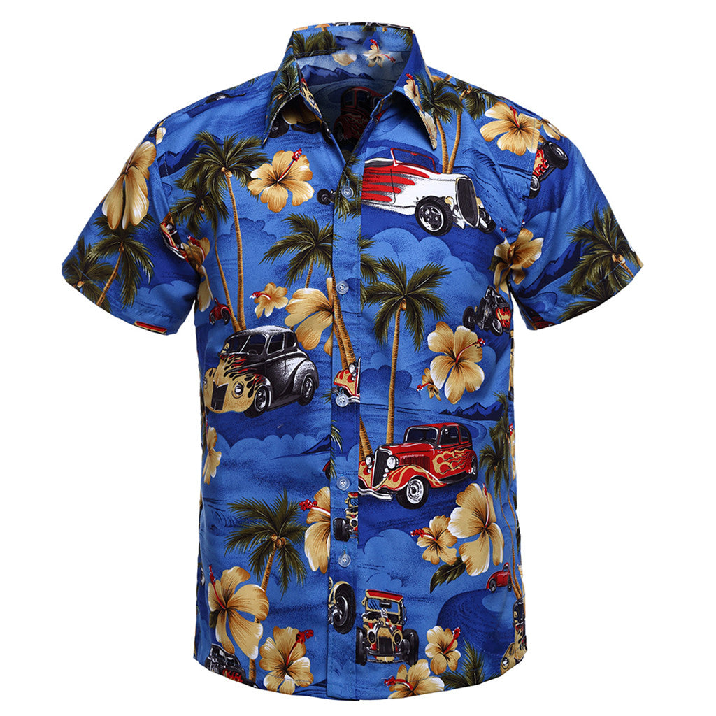 New Print Beach Shirt Summer Short Sleeve Shirt