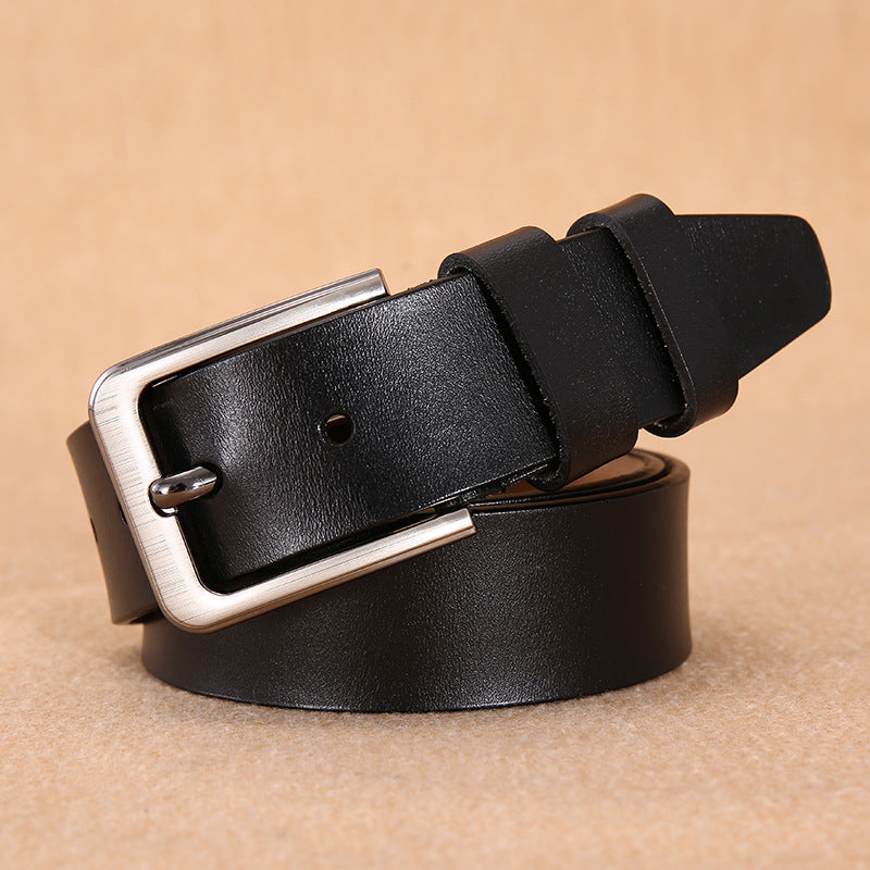 Men's Pin Buckle Belt Trend Casual Retro Lengthened Pure Cowhide