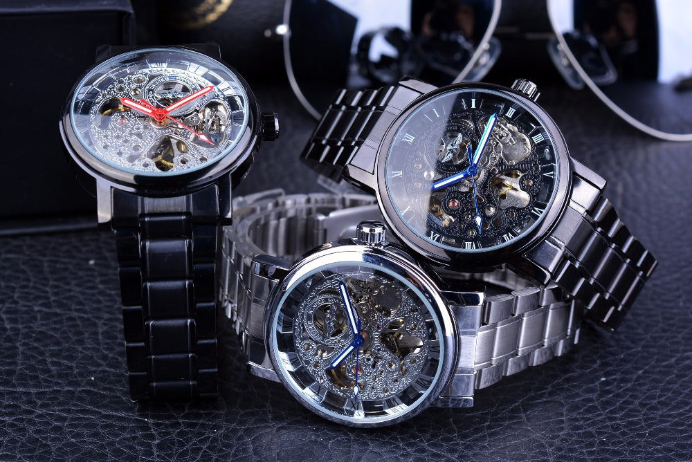 Automatic Hollow Mechanical Watch Men's Roman Retro Watch