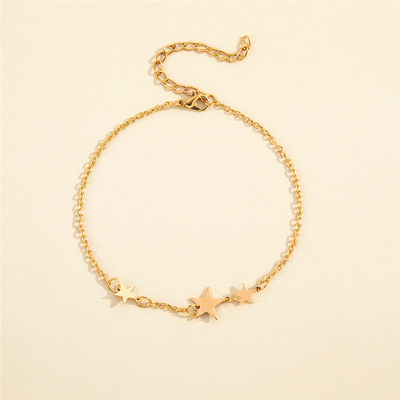 Temperament Simple Style Fashion Five-pointed Star Anklet