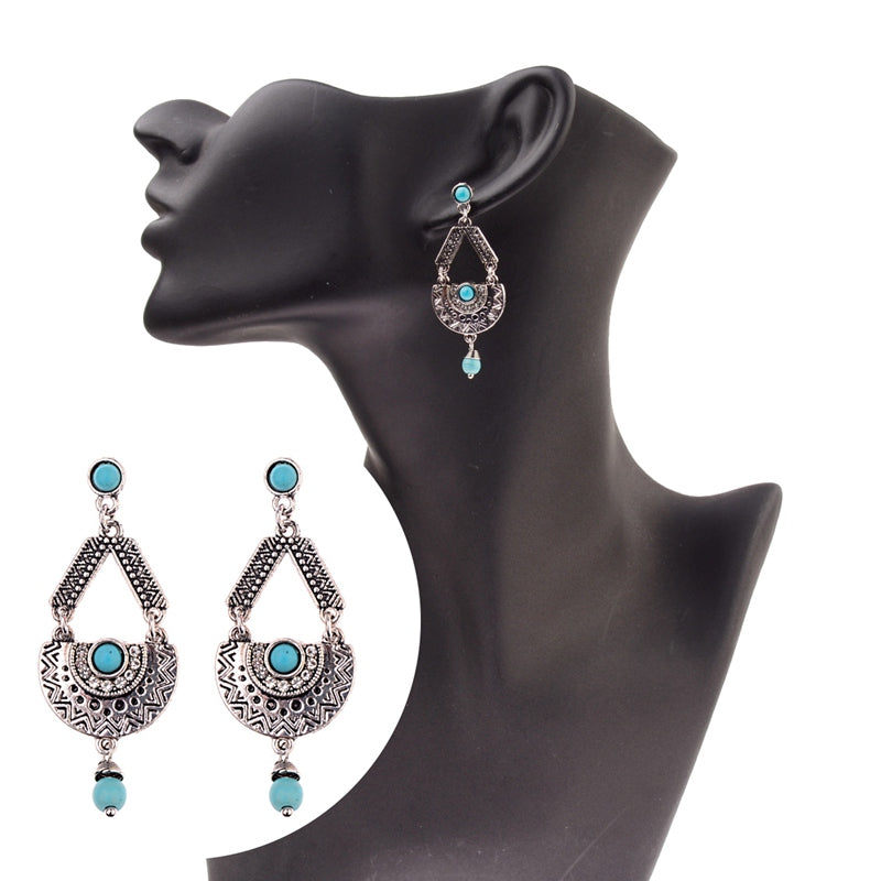 Alloy gemstone earrings