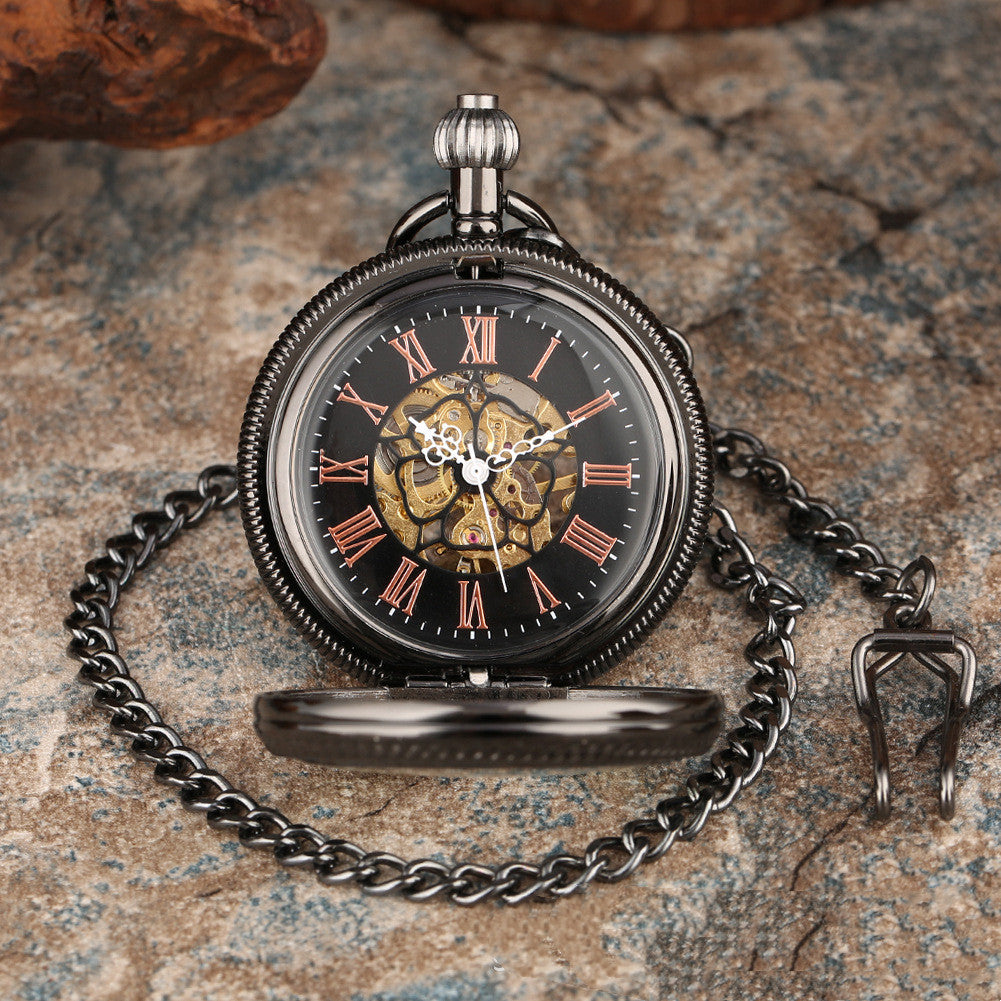 Classic Vintage Floral Case Pocket Watch Cover Manual Mechanical Pocket Watch