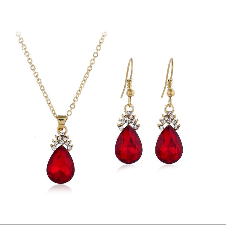 Womens Diamond Crystal Necklace  Earrings Crystal Necklace Earrings Set