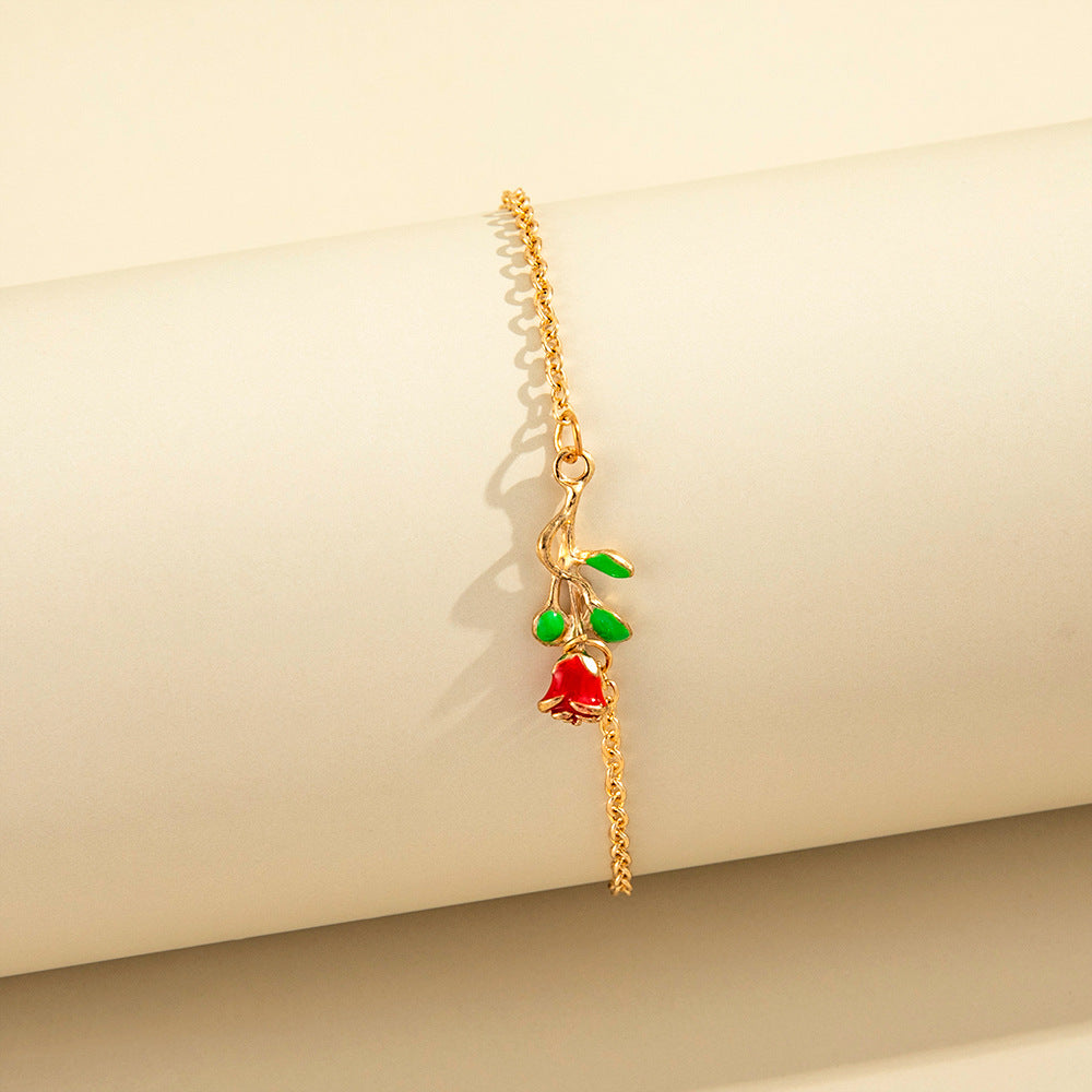 Rose Flower Anklet, Personalized Footwear Accessories