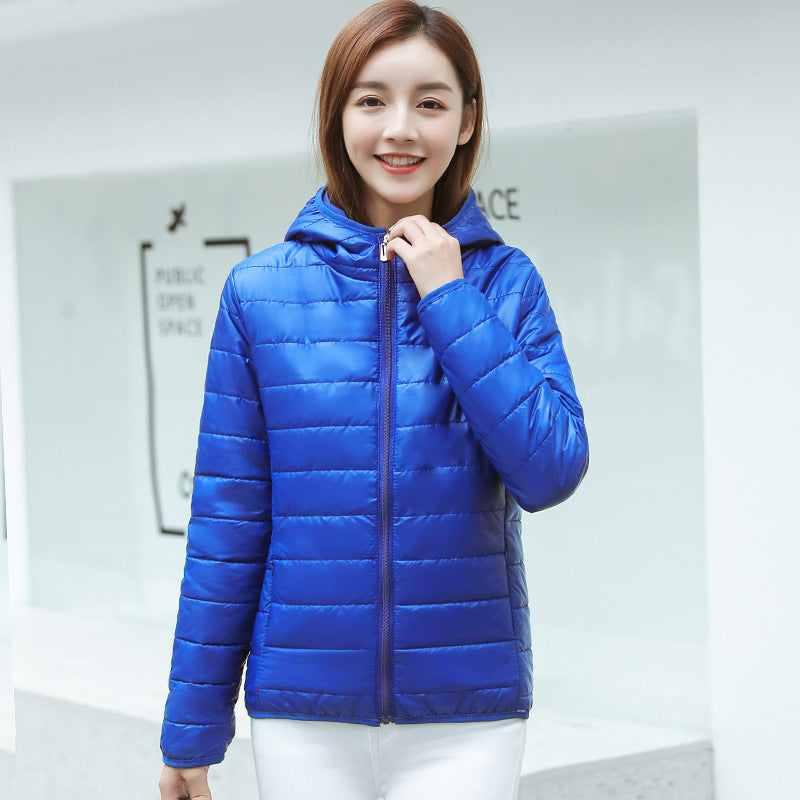 Slim-fit Preppy Style Hooded Lightweight Cotton-padded Jacket Winter