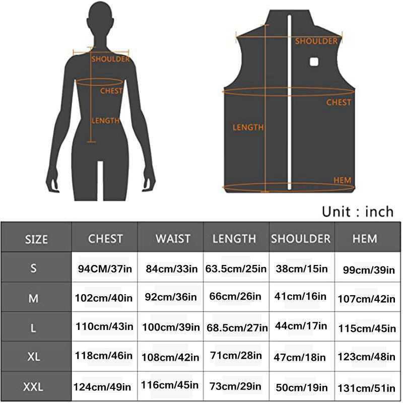 USB Rechargeable Electric Heating Vest Jacket