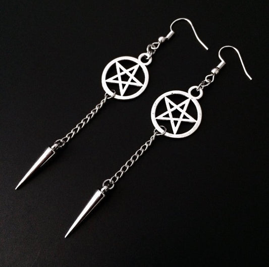 Five-pointed star awl earrings