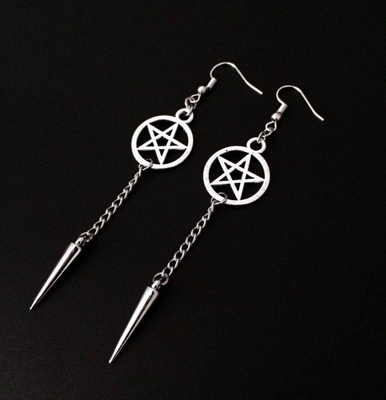 Five-pointed star awl earrings