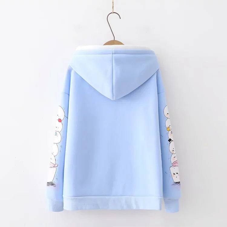 Hooded long-sleeved sweater women