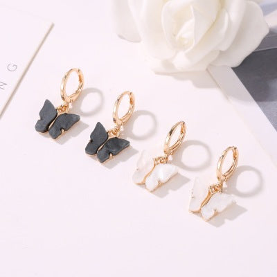 Women's Fashion Colorful Acrylic Butterfly Earrings