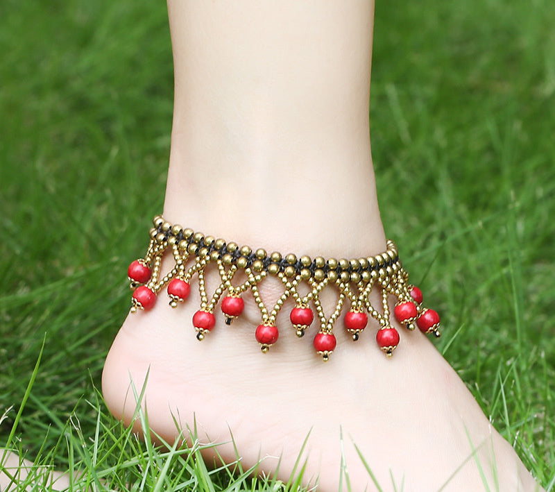 Jiemancheng Jewelry Retro Exaggerated Multi-layer Bead Anklet