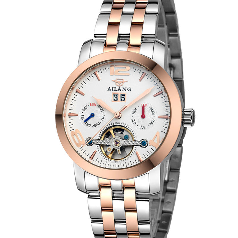 Renault AL stainless steel watch men automatic Tourbillon mechanical watch watch the men's fashion hollow