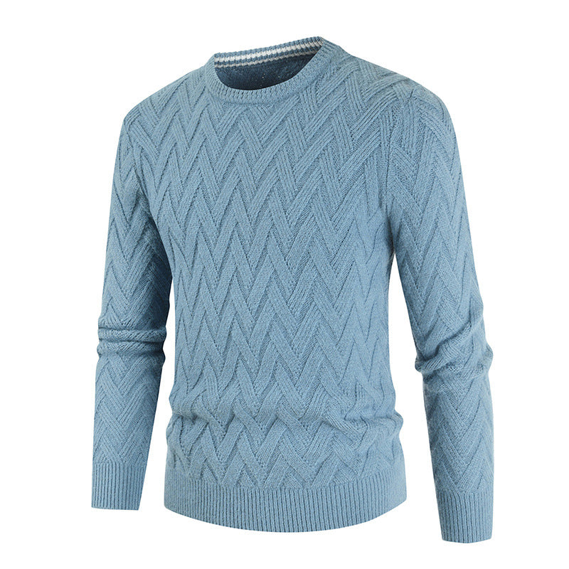 Men's Sweater Solid Color Round Neck Slim Fashion Versatile T-Shirt