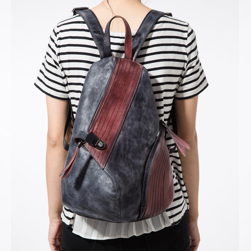 Cowhide women's backpack