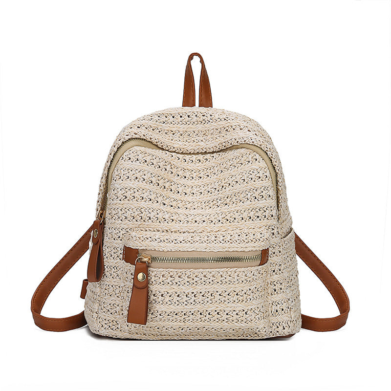 Straw backpack woven backpack