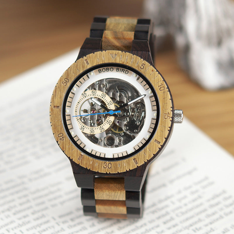 Automatic mechanical watch wood watch wood