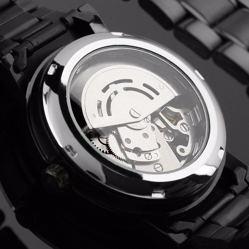 Mechanical watch automatic mechanical watch All black men's casual fashion watch male watch