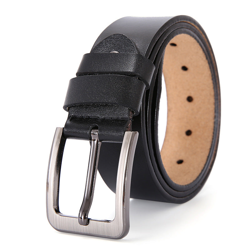 Men's Pin Buckle Belt Trend Casual Retro Lengthened Pure Cowhide