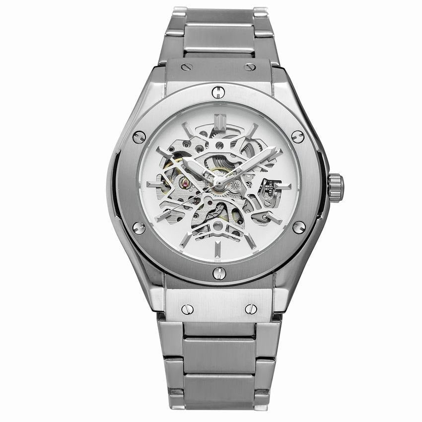 Men's Fashion Casual Skeleton Mechanical Movement Fully Automatic Watch